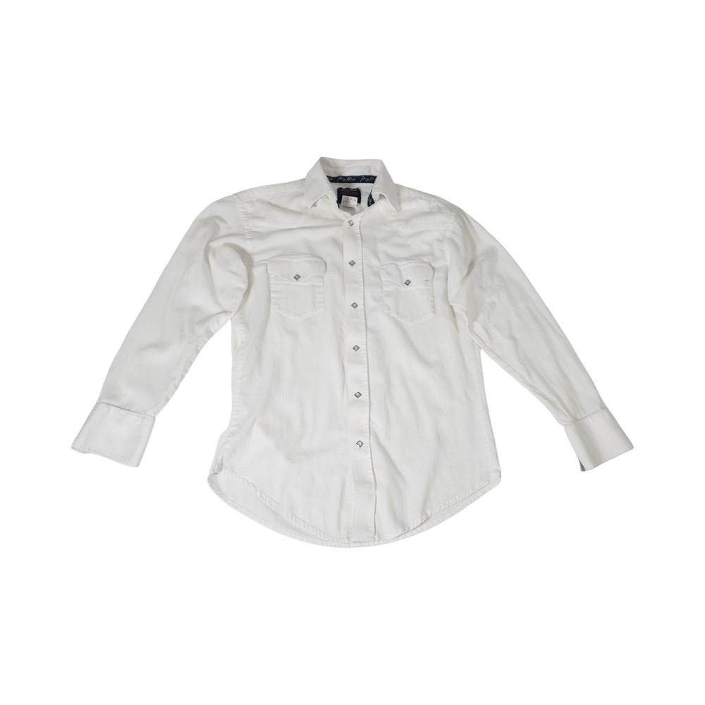Wrangler George Strait Troubadour White Western Snap Shirt M MGS17WH